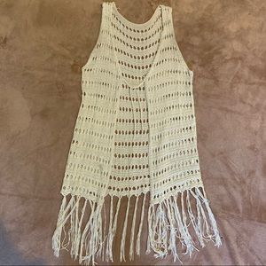 Knitted Fringe Vest